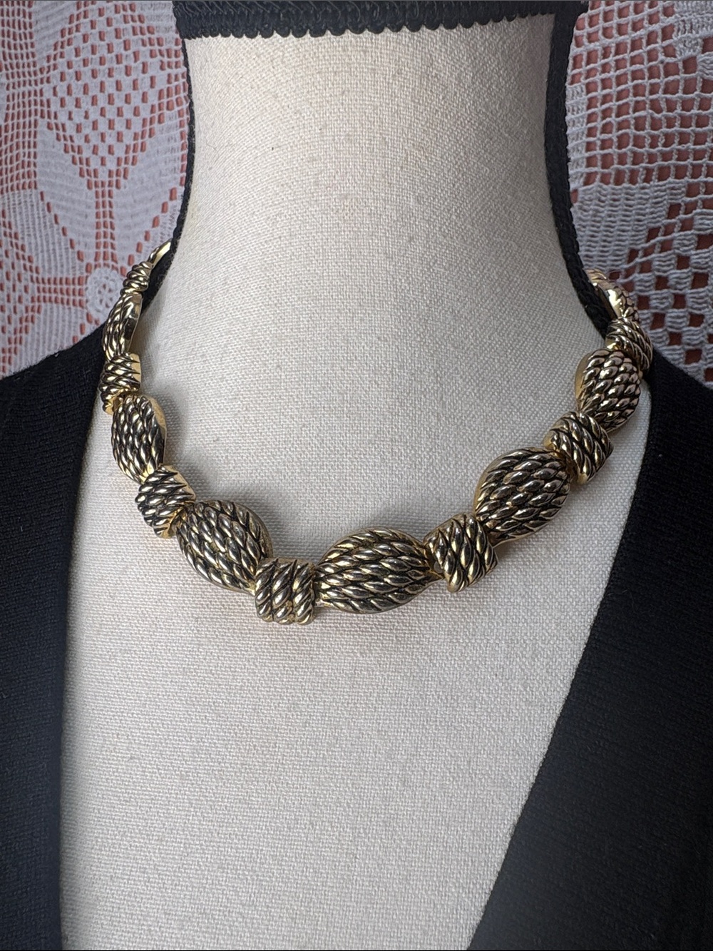 Vintage Gold-Tone Statement Necklace